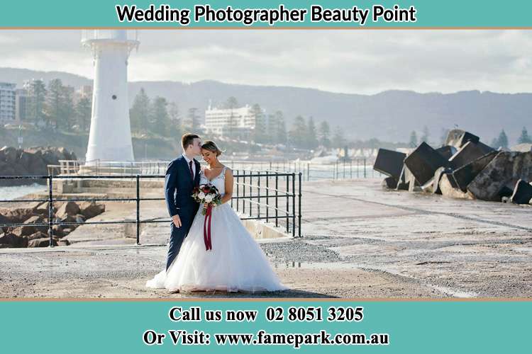 Photo of the Bride and Groom at the Watch Tower Beauty Point NSW 2088