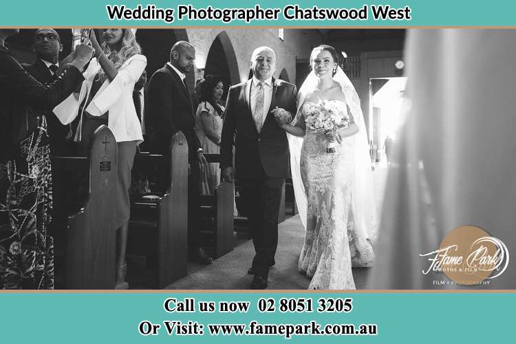 Photo of the Bride with her father walking the aisle Chatswood West NSW 2067