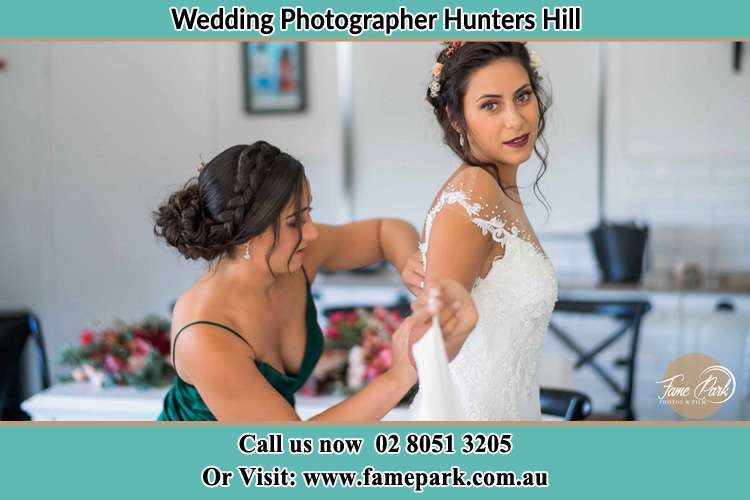 Photo of the Bride and the bridesmaid preparing Hunters Hill NSW 2110