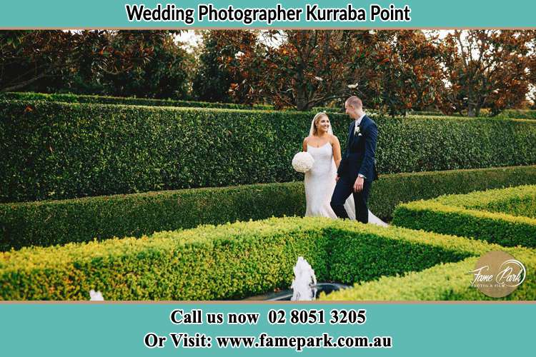 Photo of the Bride and the Groom walking at the garden Kurraba Point NSW 2089