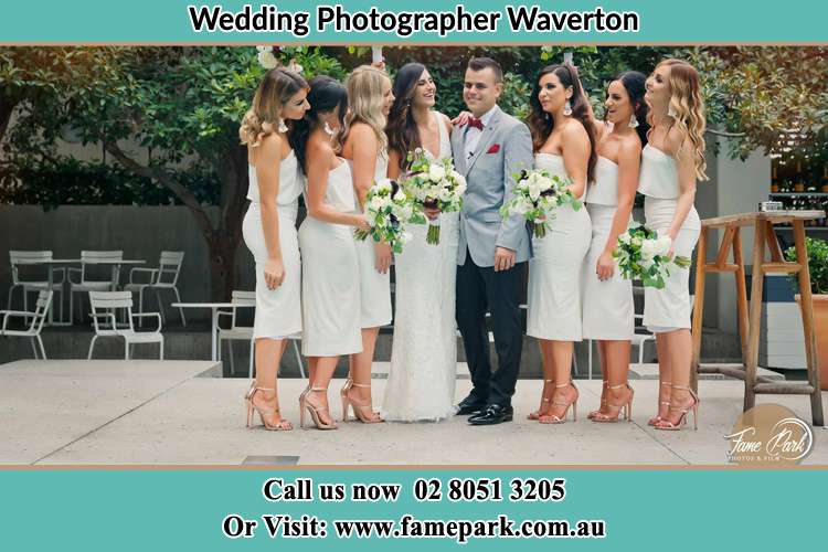 Photo of the Bride and the Groom with the bridesmaids Waverton NSW 2060